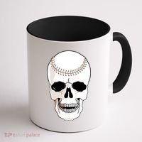 Baseball Face Skeleton Skull Coffee Mug thumb 1