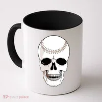 Baseball Face Skeleton Skull Coffee Mug thumb 0