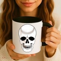 Baseball Face Skeleton Skull Coffee Mug thumb 3