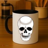Baseball Face Skeleton Skull Coffee Mug thumb 4