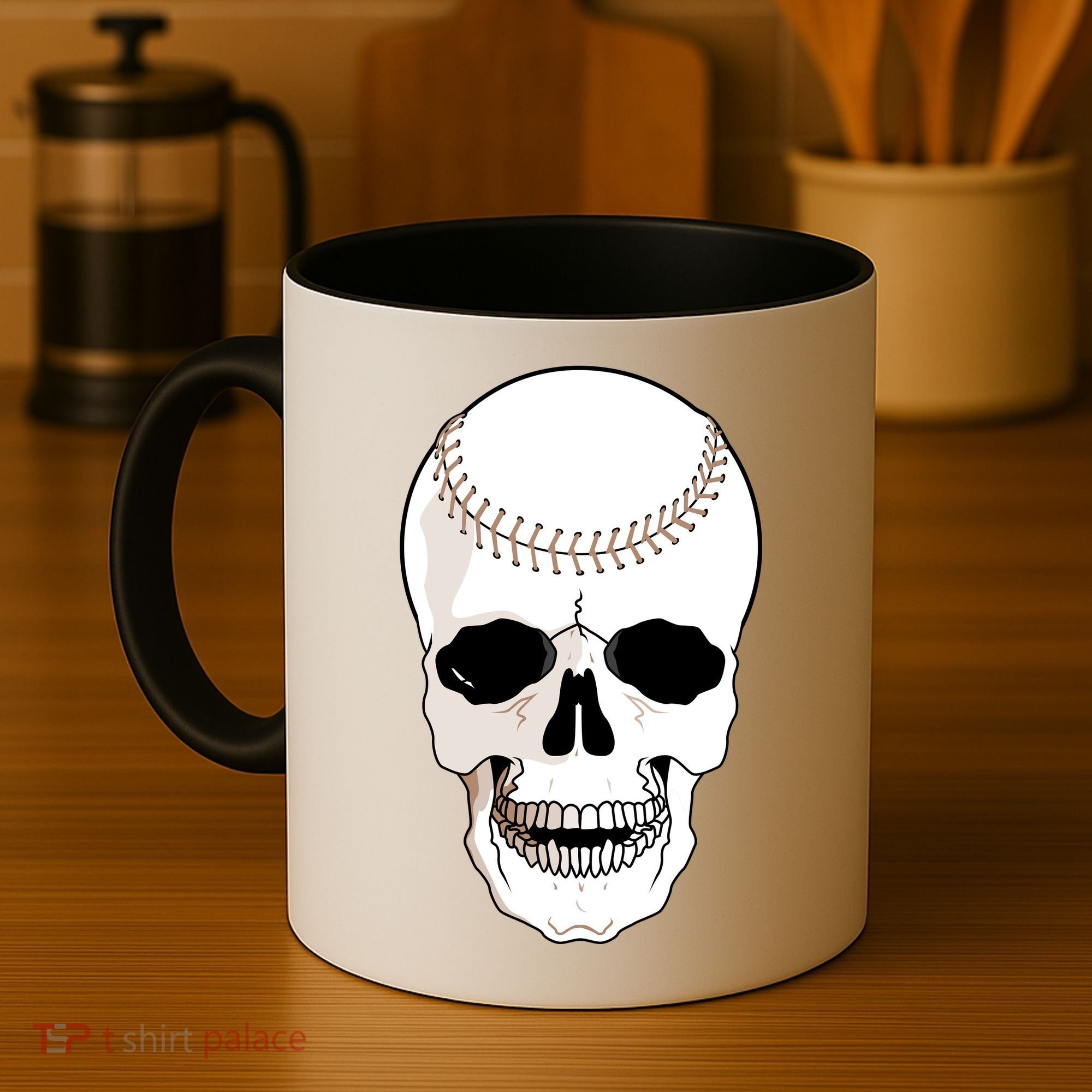 Baseball Face Skeleton Skull Coffee Mug