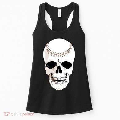 Baseball Face Skeleton Skull Women's Tank Top