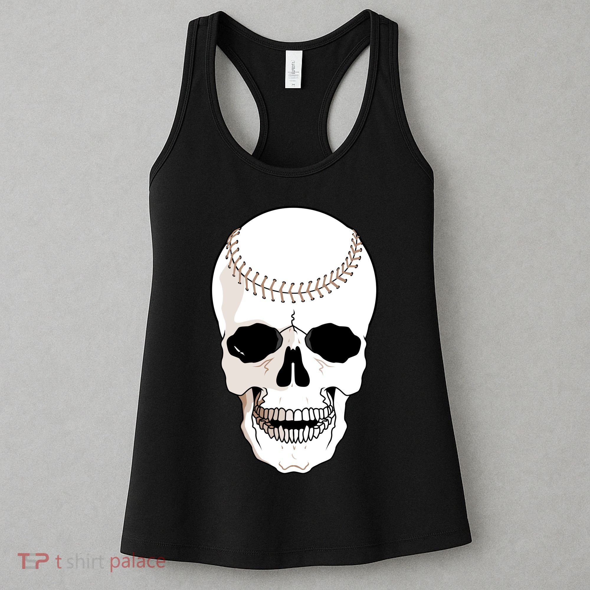 Baseball Face Skeleton Skull Women's Tank Top