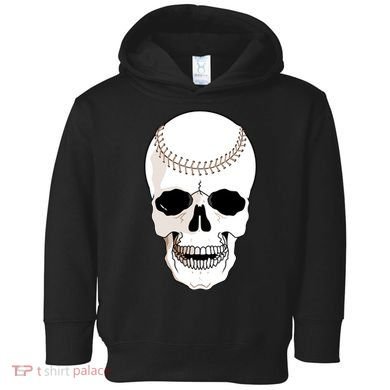 Baseball Face Skeleton Skull Toddler Hoodie
