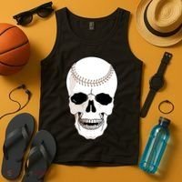 Baseball Face Skeleton Skull Tank Top thumb 4