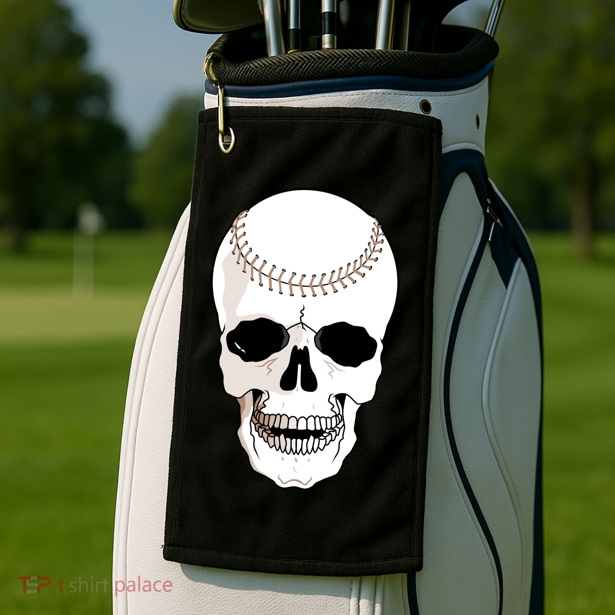 Baseball Face Skeleton Skull Golf Towel