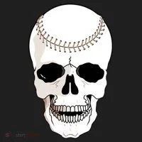 Baseball Face Skeleton Skull Golf Towel thumb 3