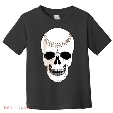 Baseball Face Skeleton Skull Toddler T-Shirt