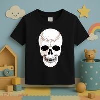 Baseball Face Skeleton Skull Toddler T-Shirt thumb 3