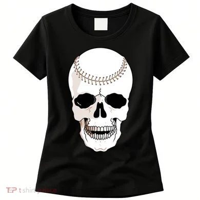 Baseball Face Skeleton Skull Women's T-Shirt
