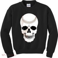 Baseball Face Skeleton Skull Kids Sweatshirt thumb 0
