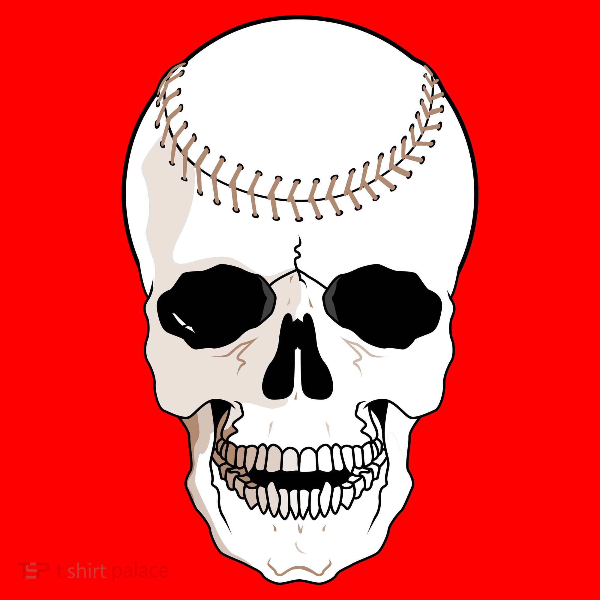 Baseball Face Skeleton Skull Santa Hat