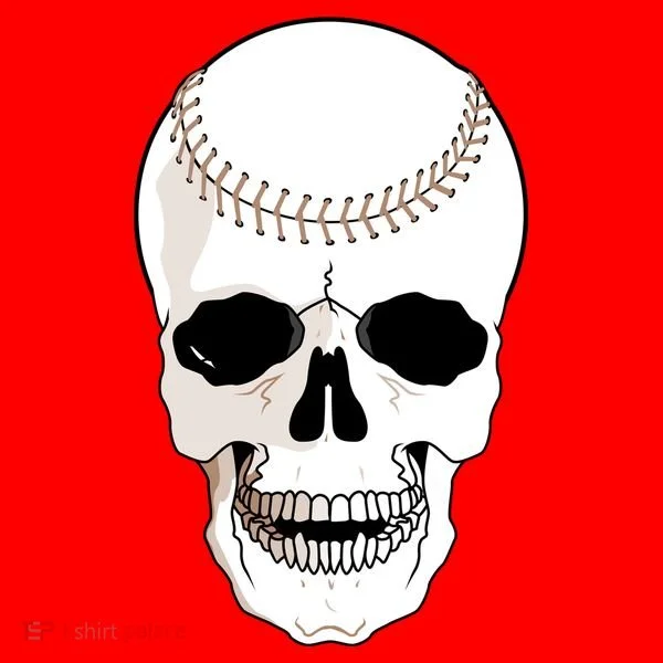 Baseball Face Skeleton Skull Santa Hat