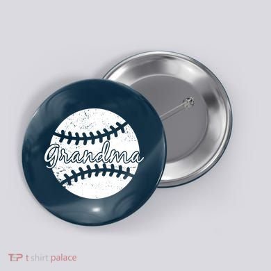 Baseball Grandma Button