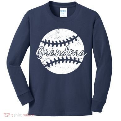 Baseball Grandma Kids Long Sleeve Shirt