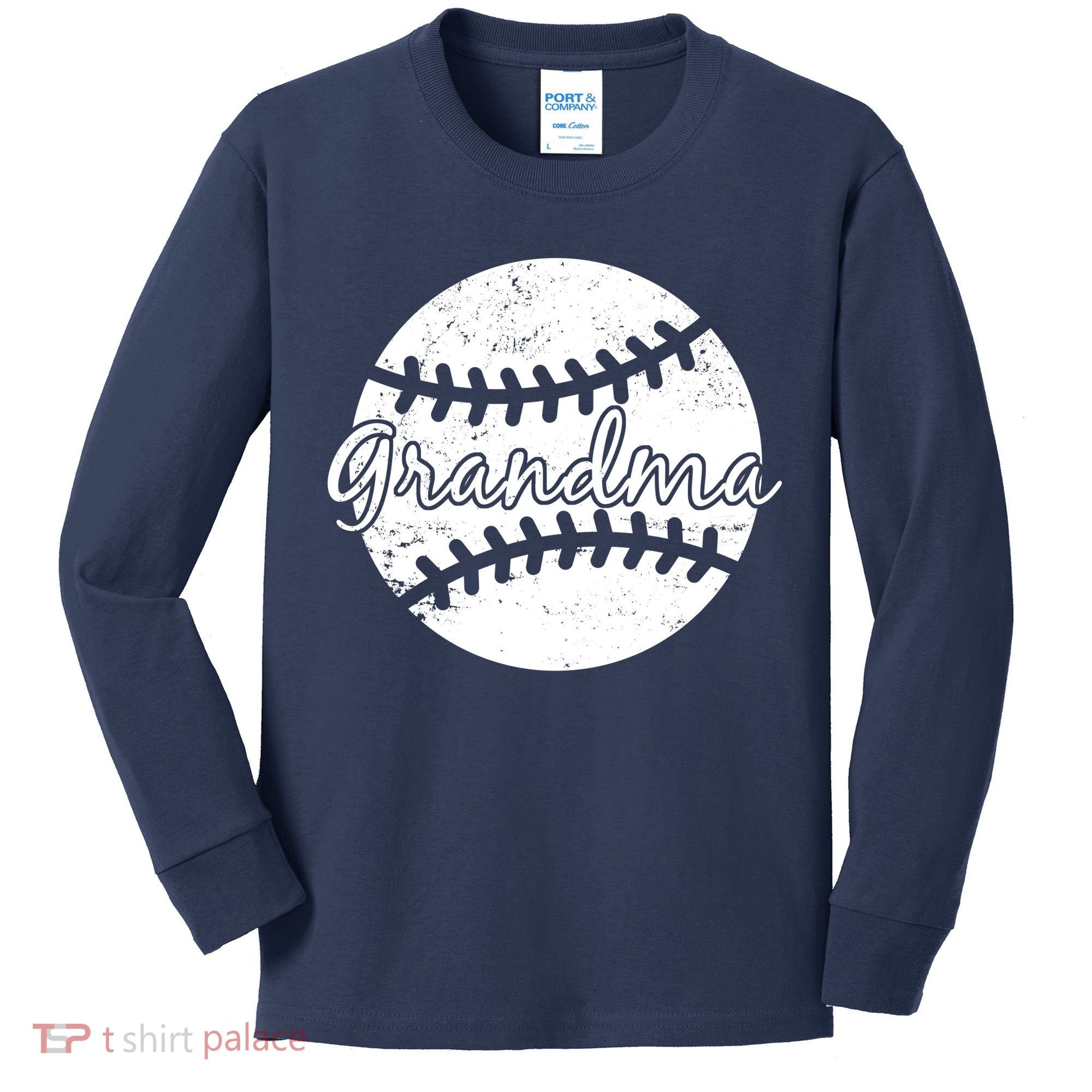 Baseball Grandma Kids Long Sleeve Shirt