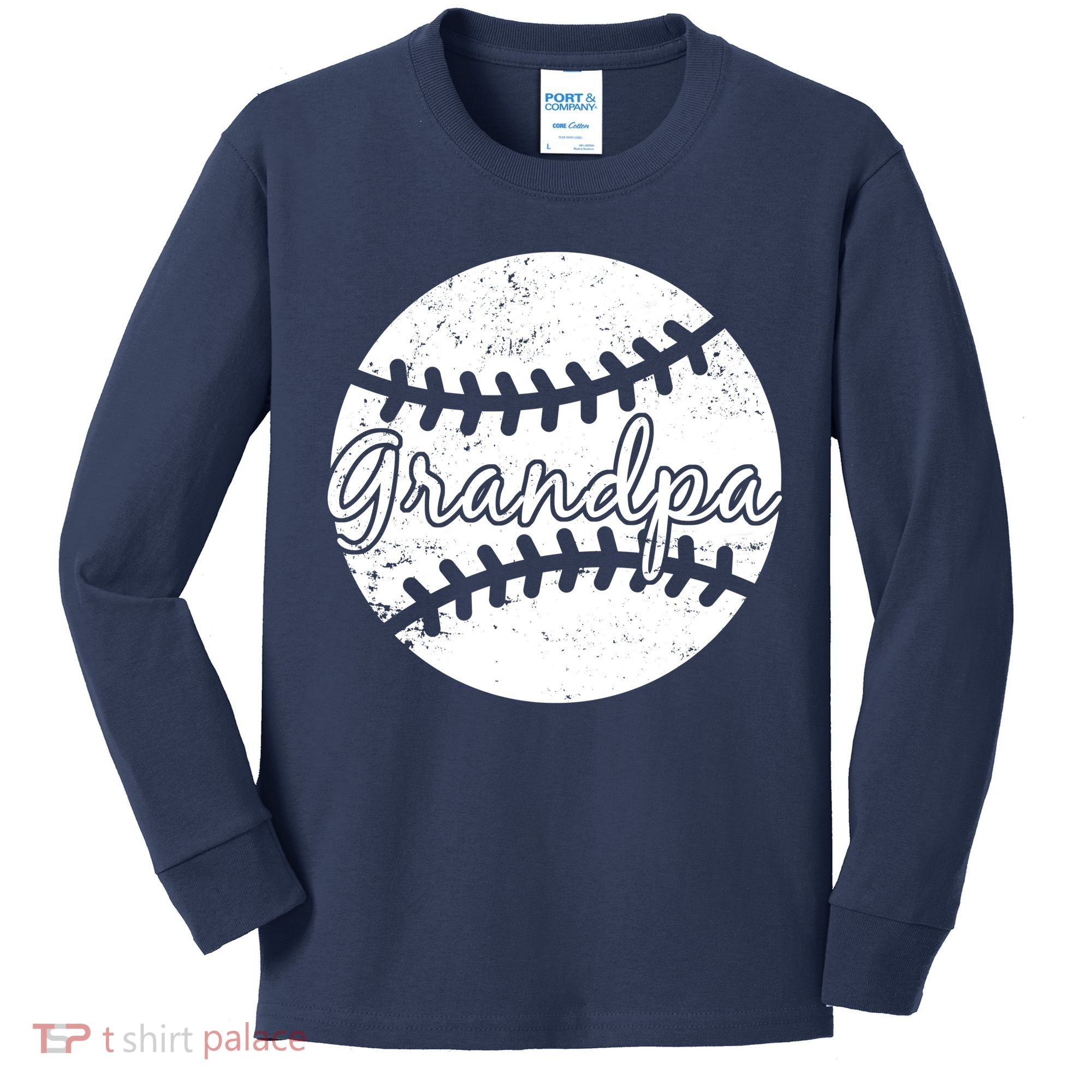 Baseball Grandpa Kids Long Sleeve Shirt
