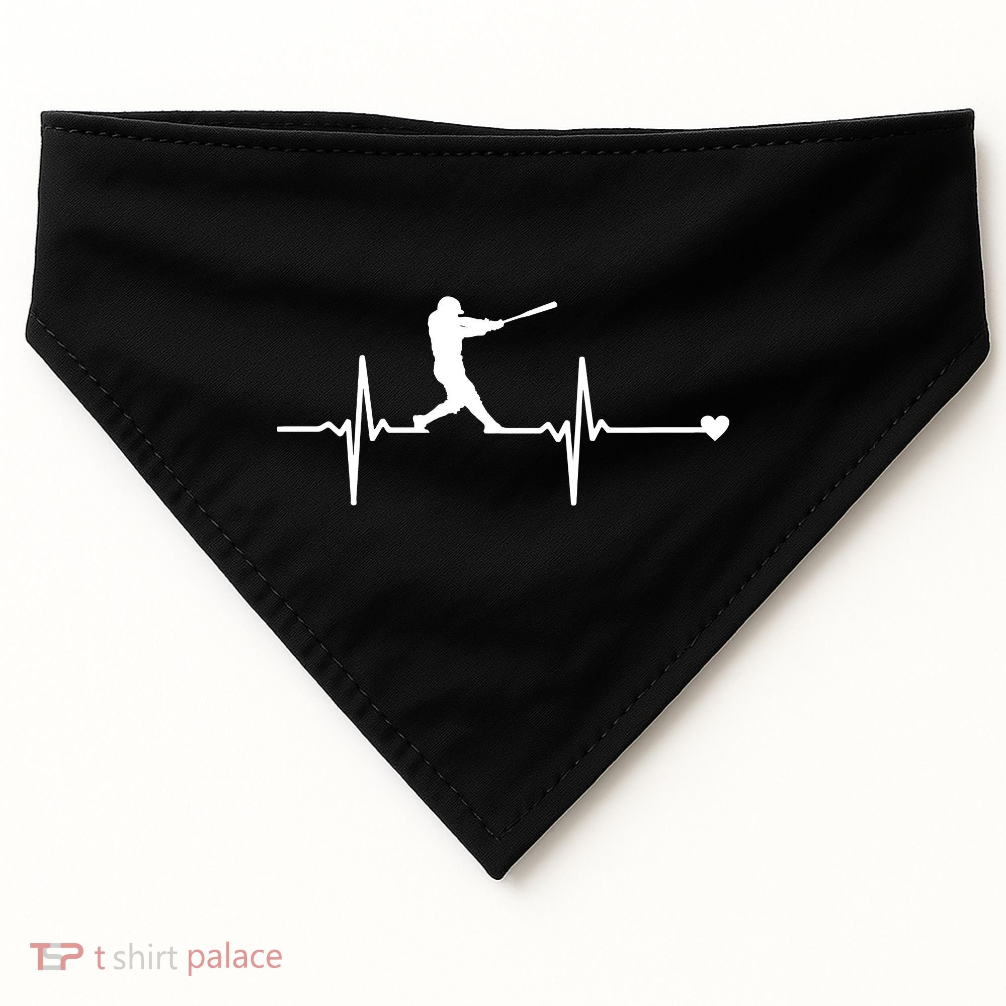 Baseball Heartbeat Pulse USA-Made Doggie Bandana