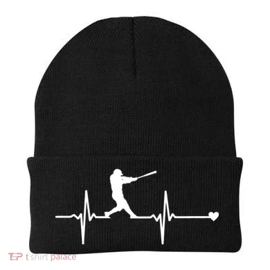 Baseball Heartbeat Pulse Beanie