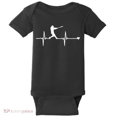 Baseball Heartbeat Pulse Baby Bodysuit
