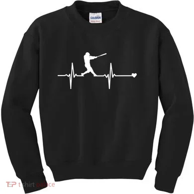 Baseball Heartbeat Pulse Kids Sweatshirt