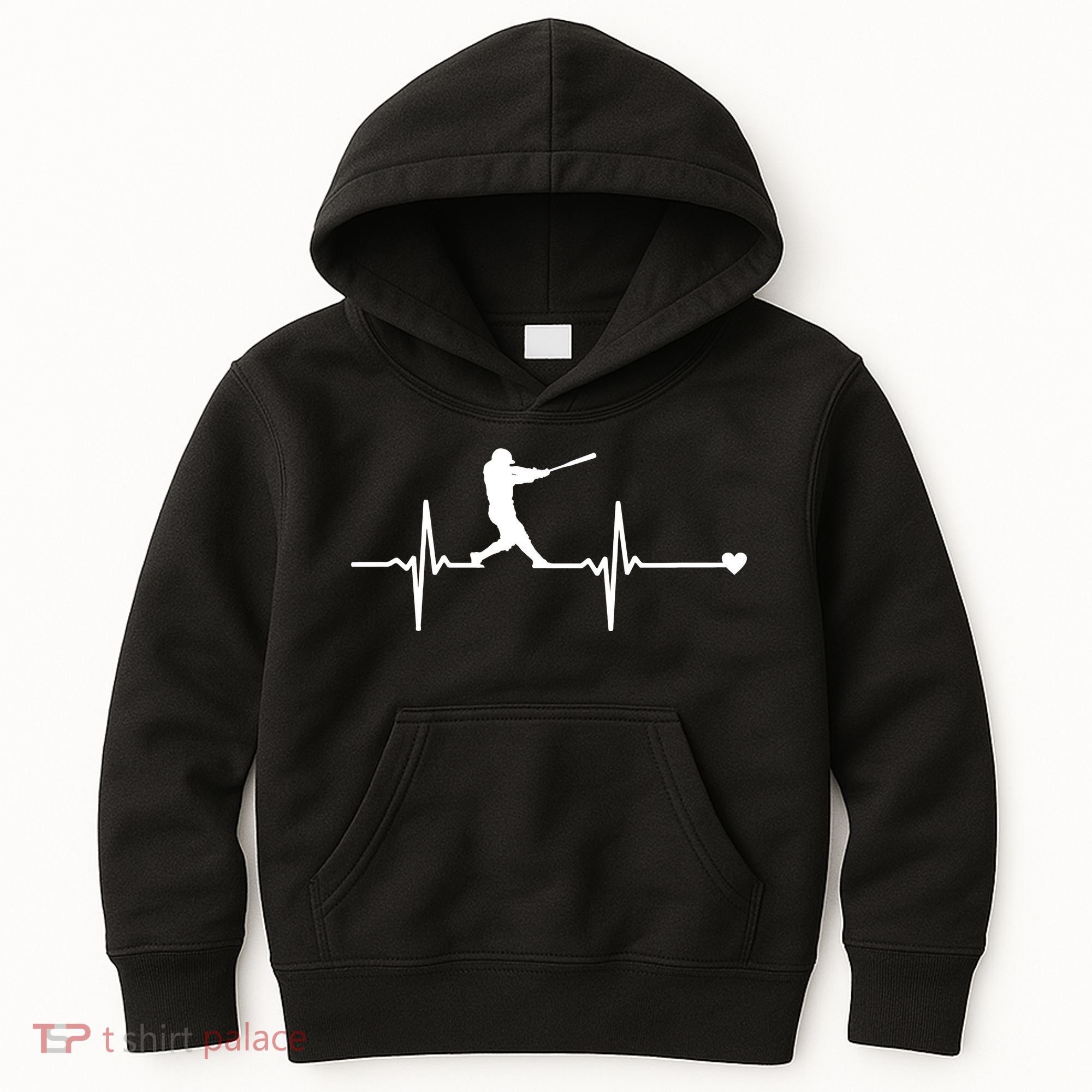 Baseball Heartbeat Pulse Kids Hoodie