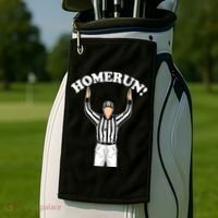 Baseball Homerun Football Referee Funny Golf Towel thumb 2
