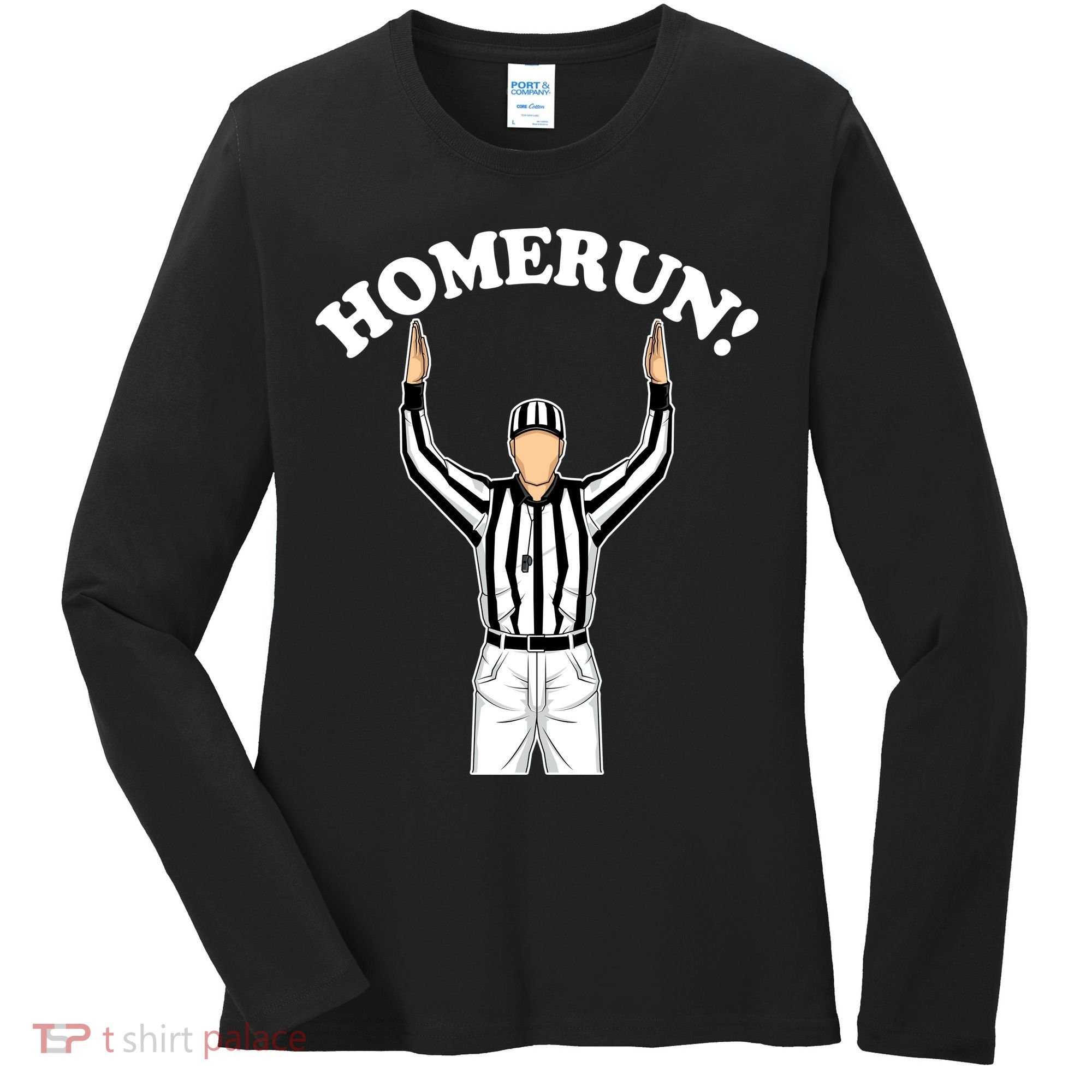 Baseball Homerun Football Referee Funny Women's Long Sleeve Shirt