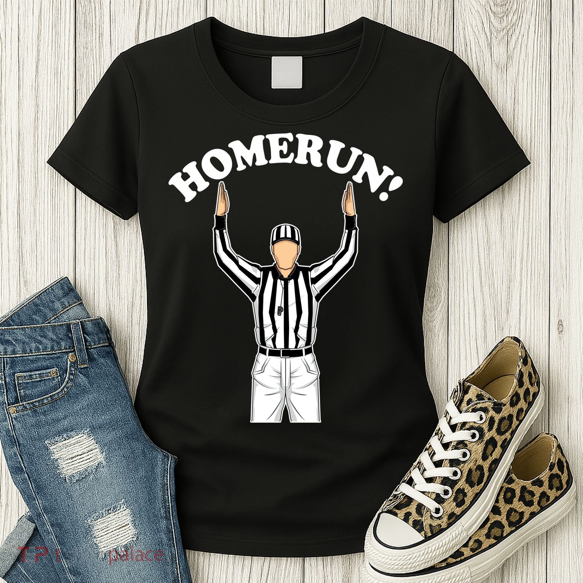 Baseball Homerun Football Referee Funny Women's T-Shirt