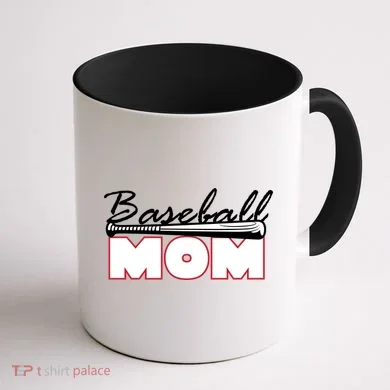 Baseball Mom Bat Logo Coffee Mug back