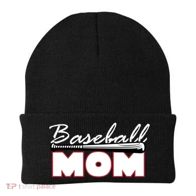 Baseball Mom Bat Logo Beanie