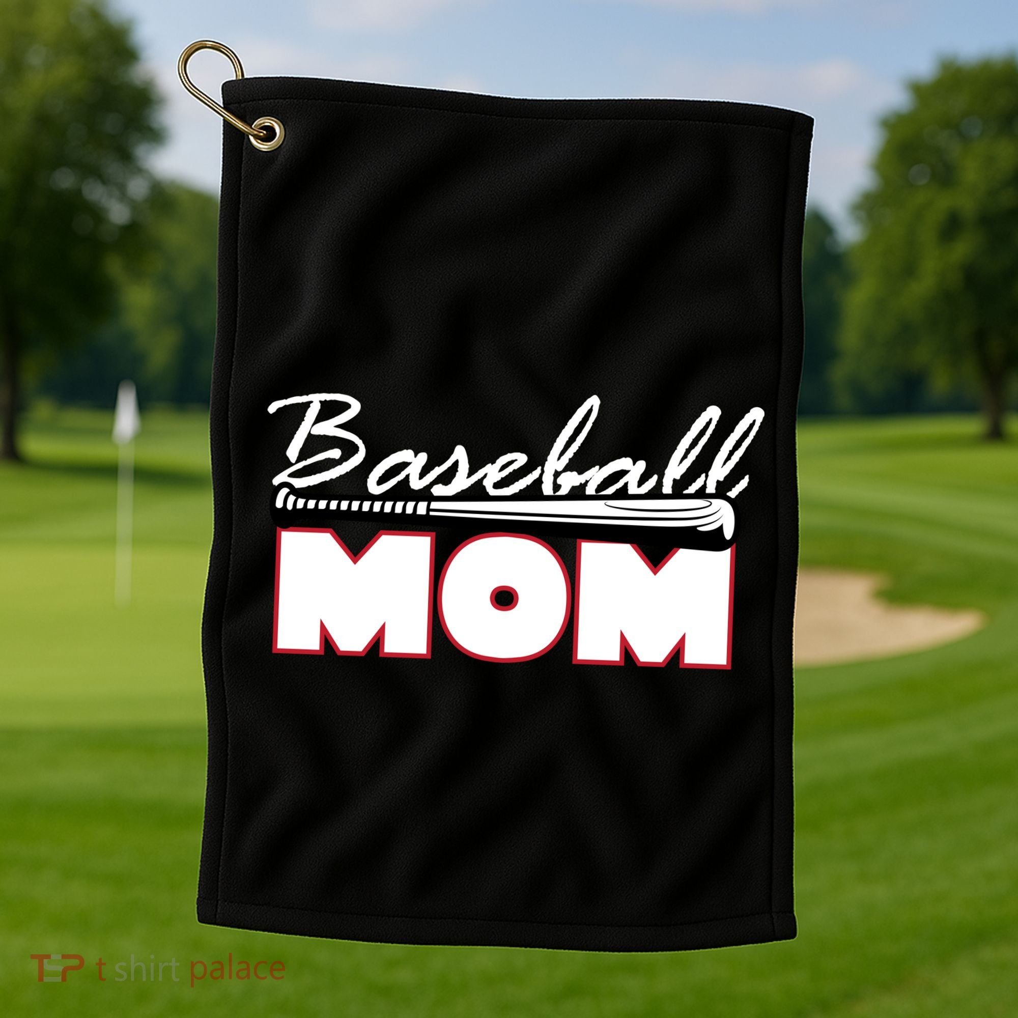 Baseball Mom Bat Logo Golf Towel
