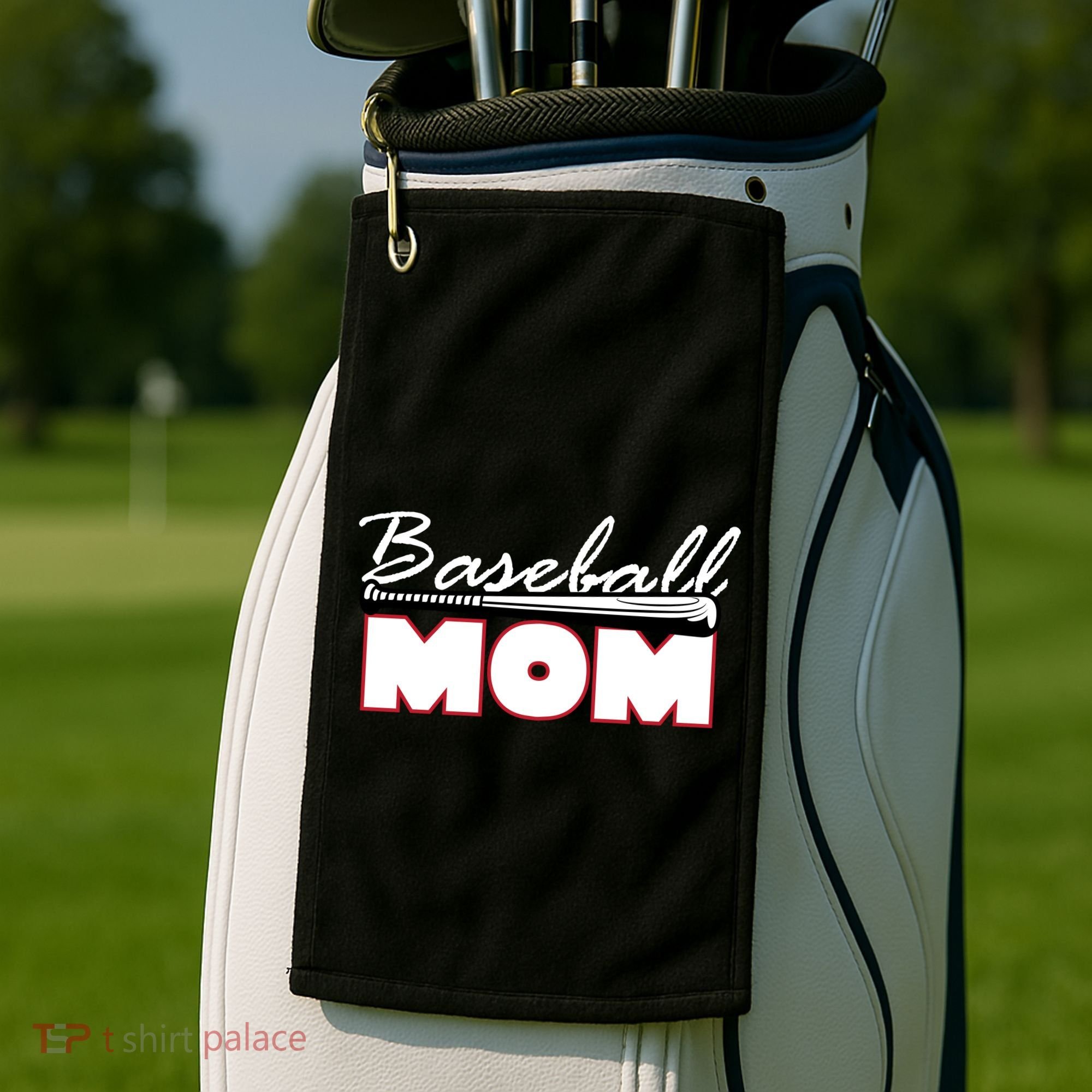 Baseball Mom Bat Logo Golf Towel