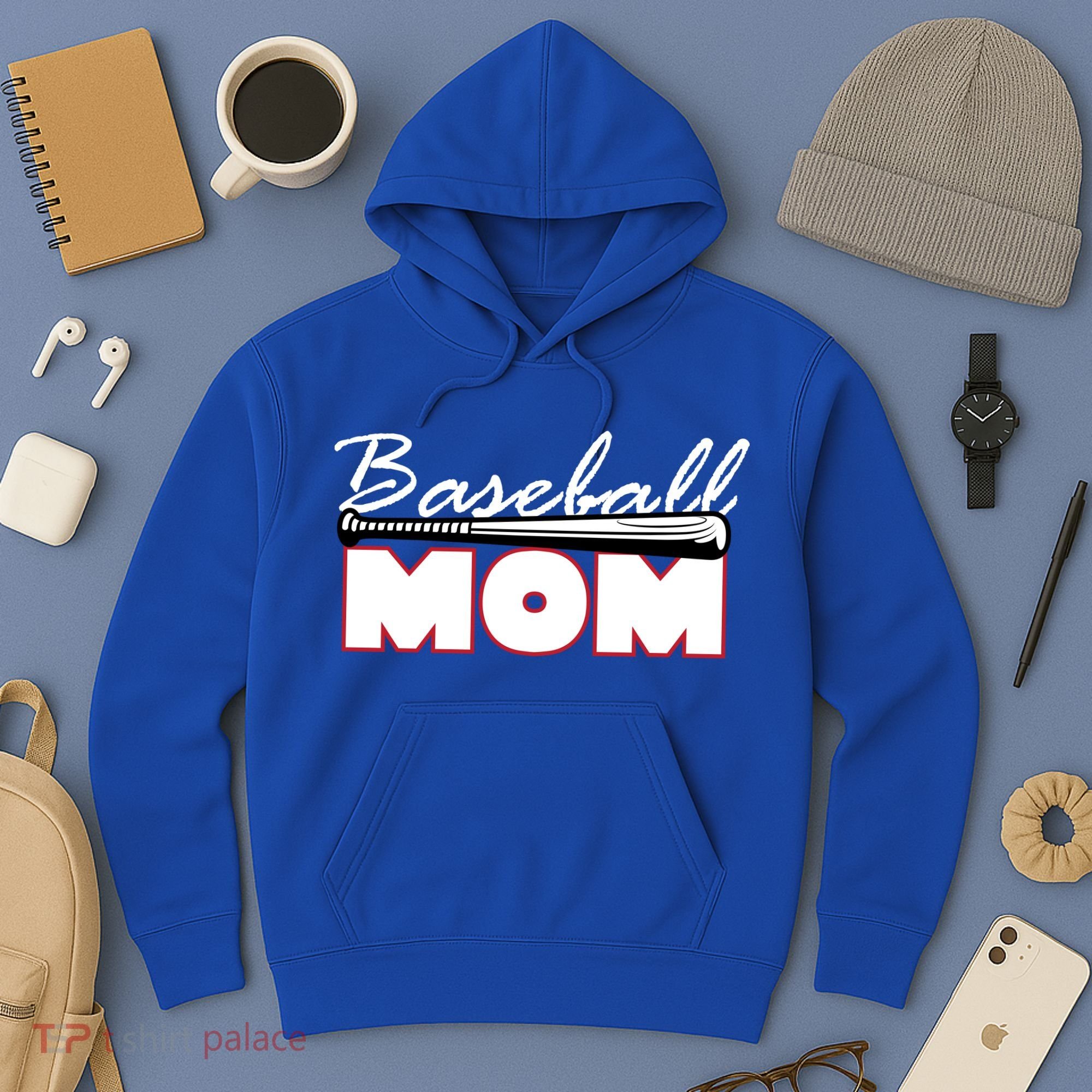 Baseball Mom Bat Logo Hoodie