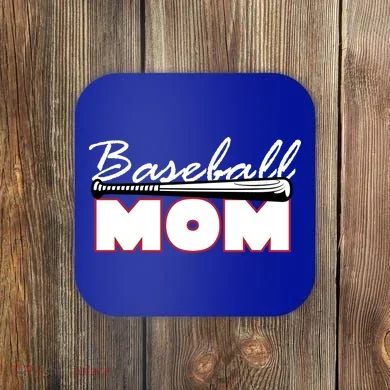 Baseball Mom Bat Logo Coaster