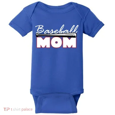 Baseball Mom Bat Logo Baby Bodysuit