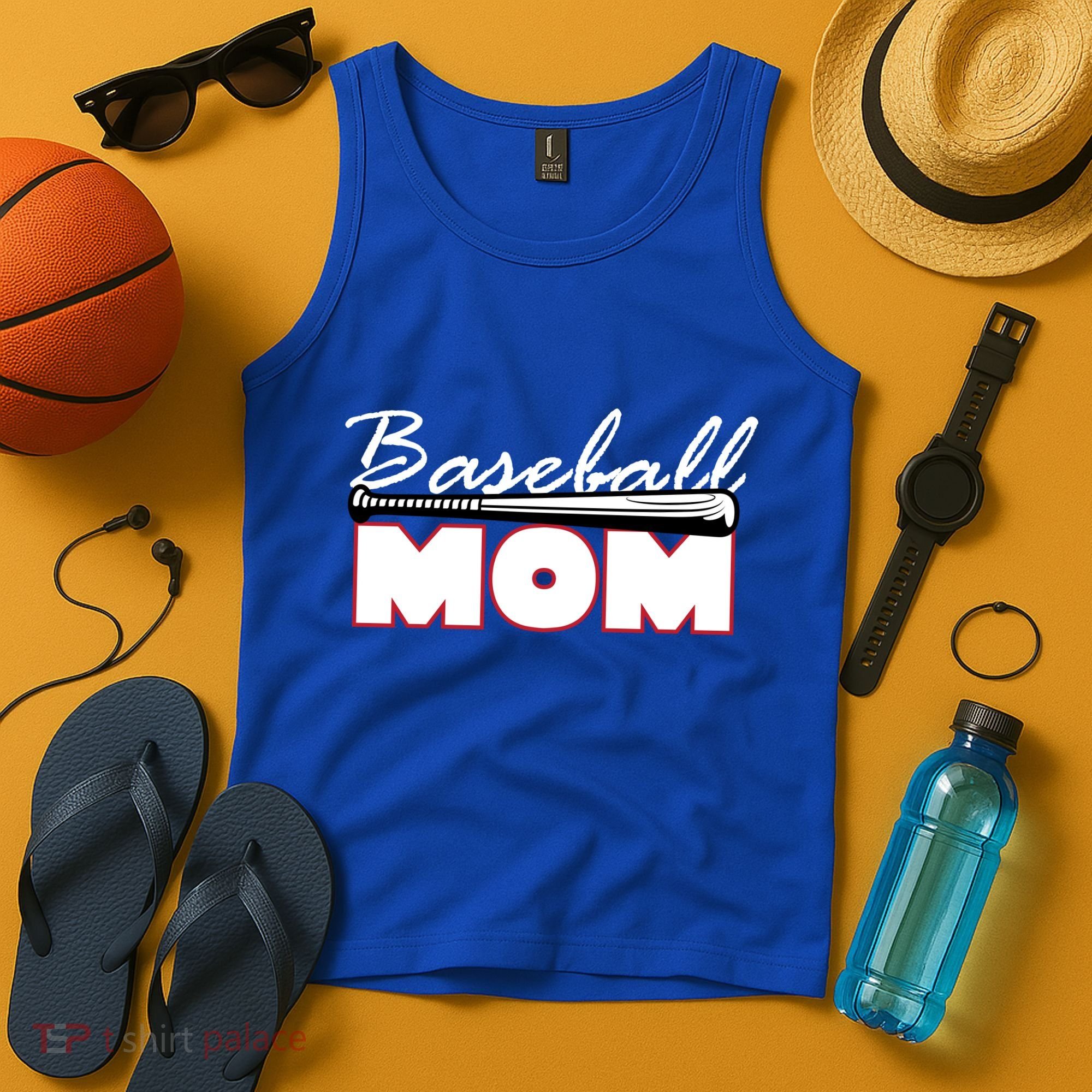 Baseball Mom Bat Logo Tank Top