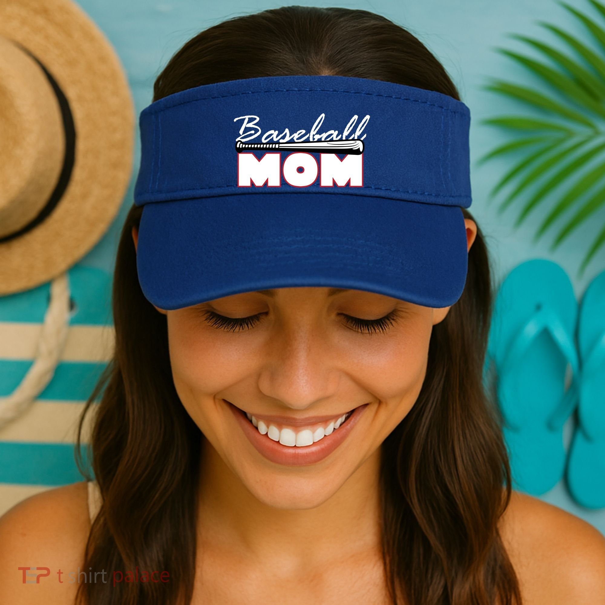 Baseball Mom Bat Logo Visor