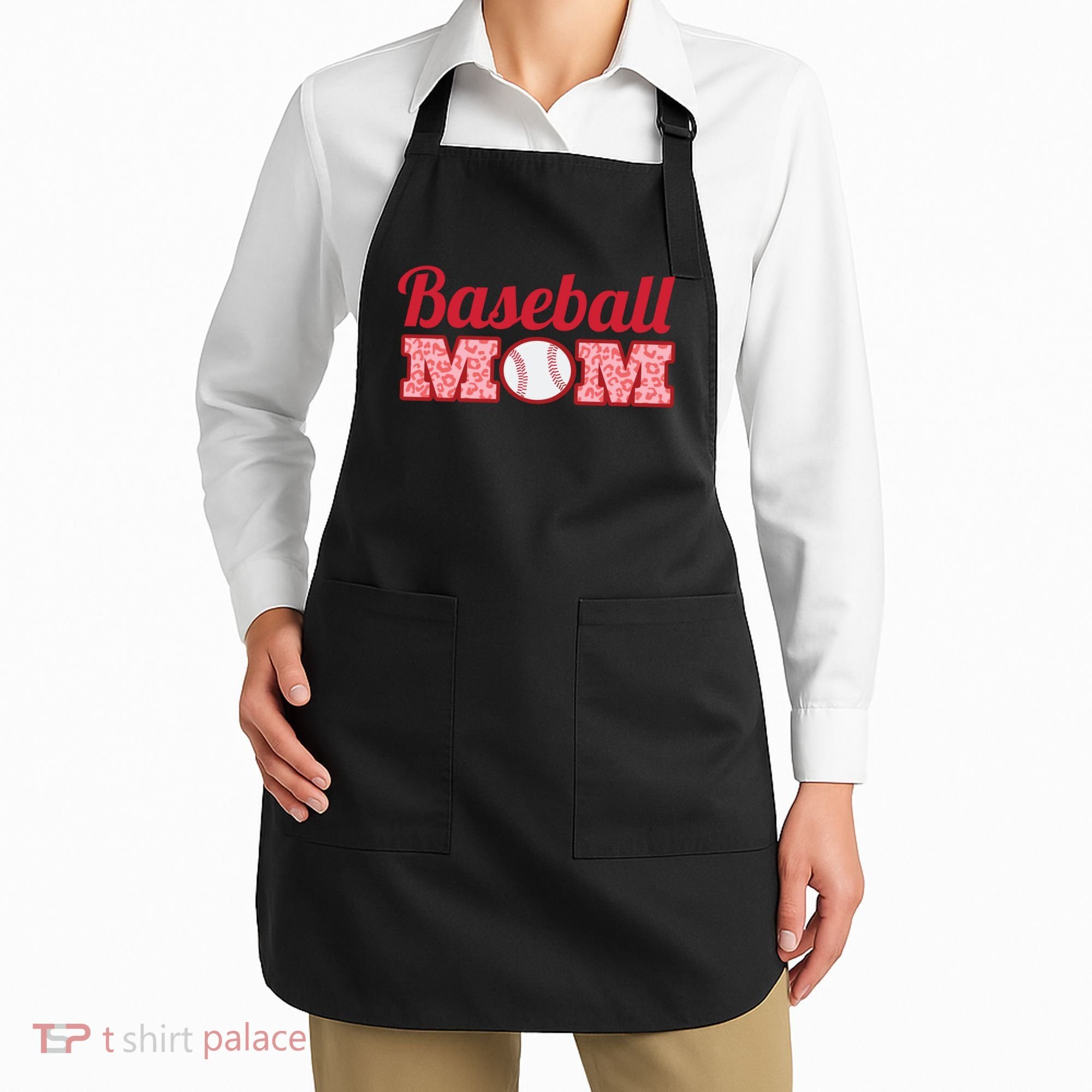 Baseball Mom Cheetah Print Apron
