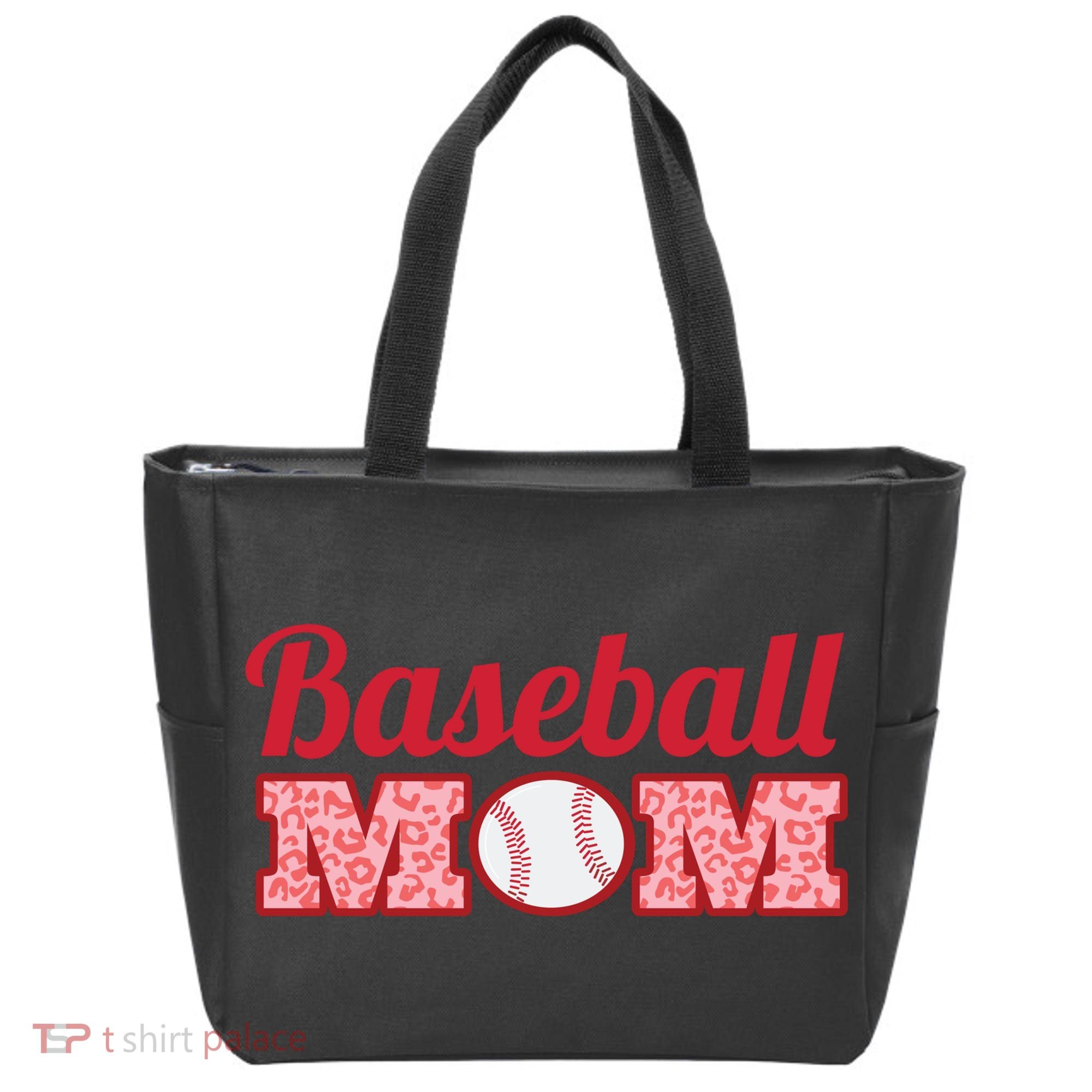 Baseball Mom Cheetah Print Tote Bag
