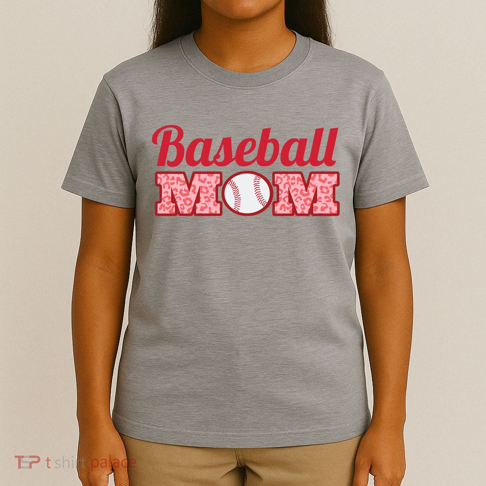Baseball Mom Cheetah Print T-Shirt
