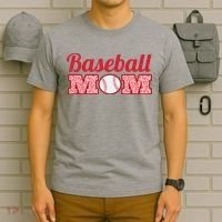 Baseball Mom Cheetah Print T-Shirt thumb 6