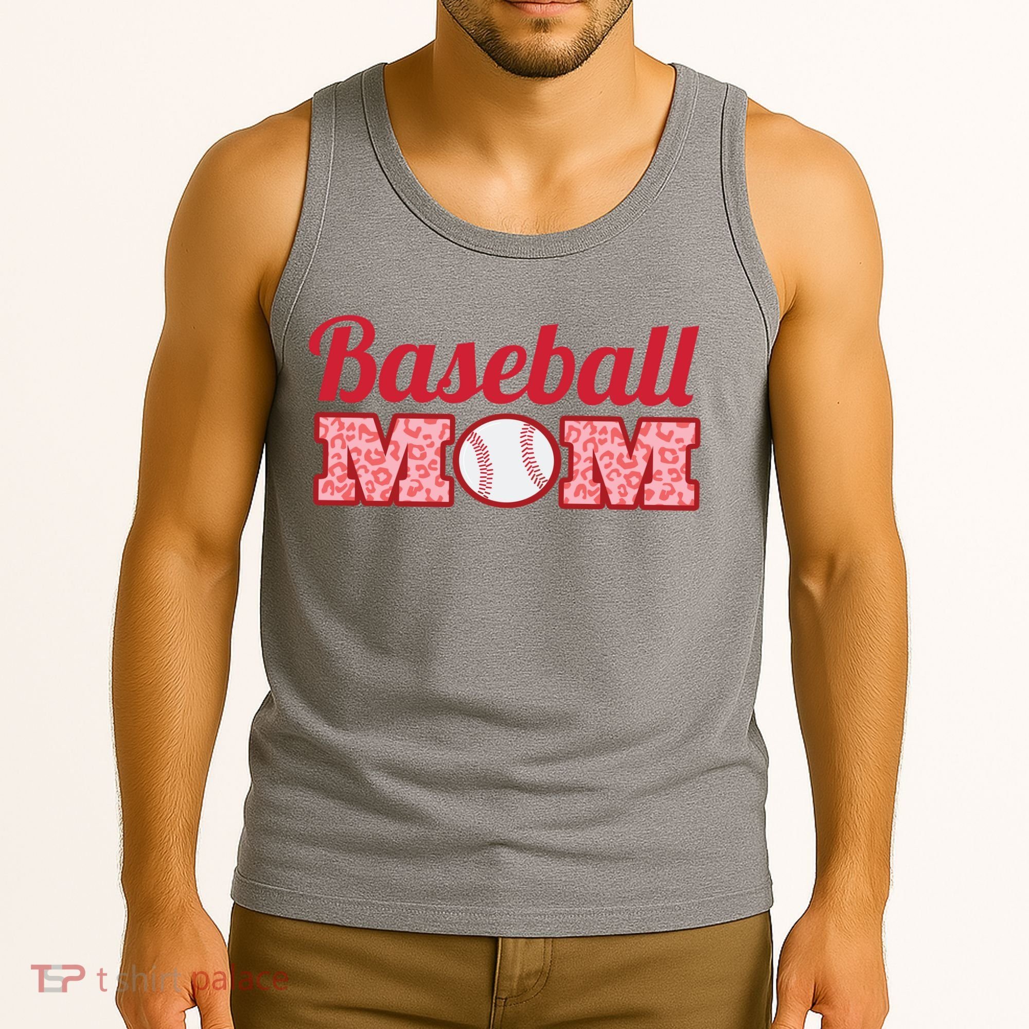 Baseball Mom Cheetah Print Tank Top