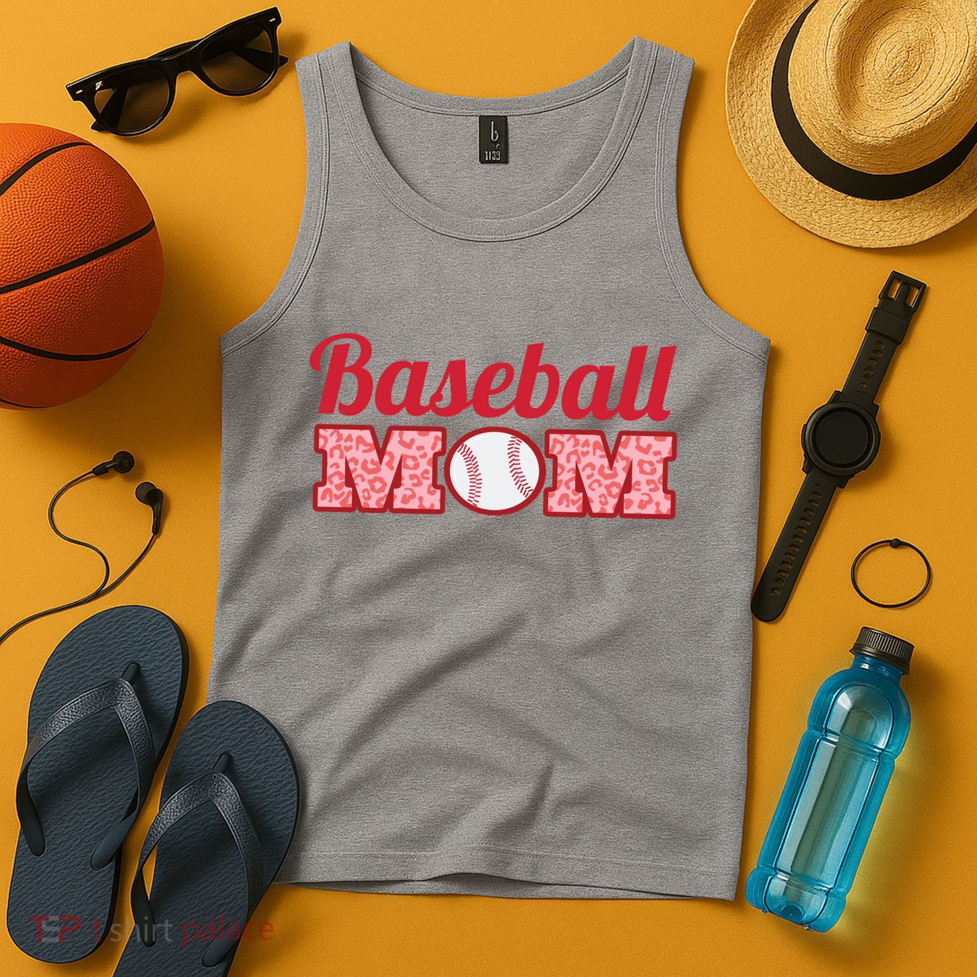 Baseball Mom Cheetah Print Tank Top
