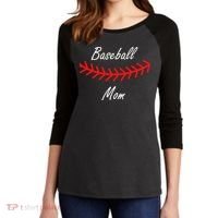 Baseball Mom Logo Women's Tri-Blend 3/4-Sleeve Raglan Shirt thumb 2
