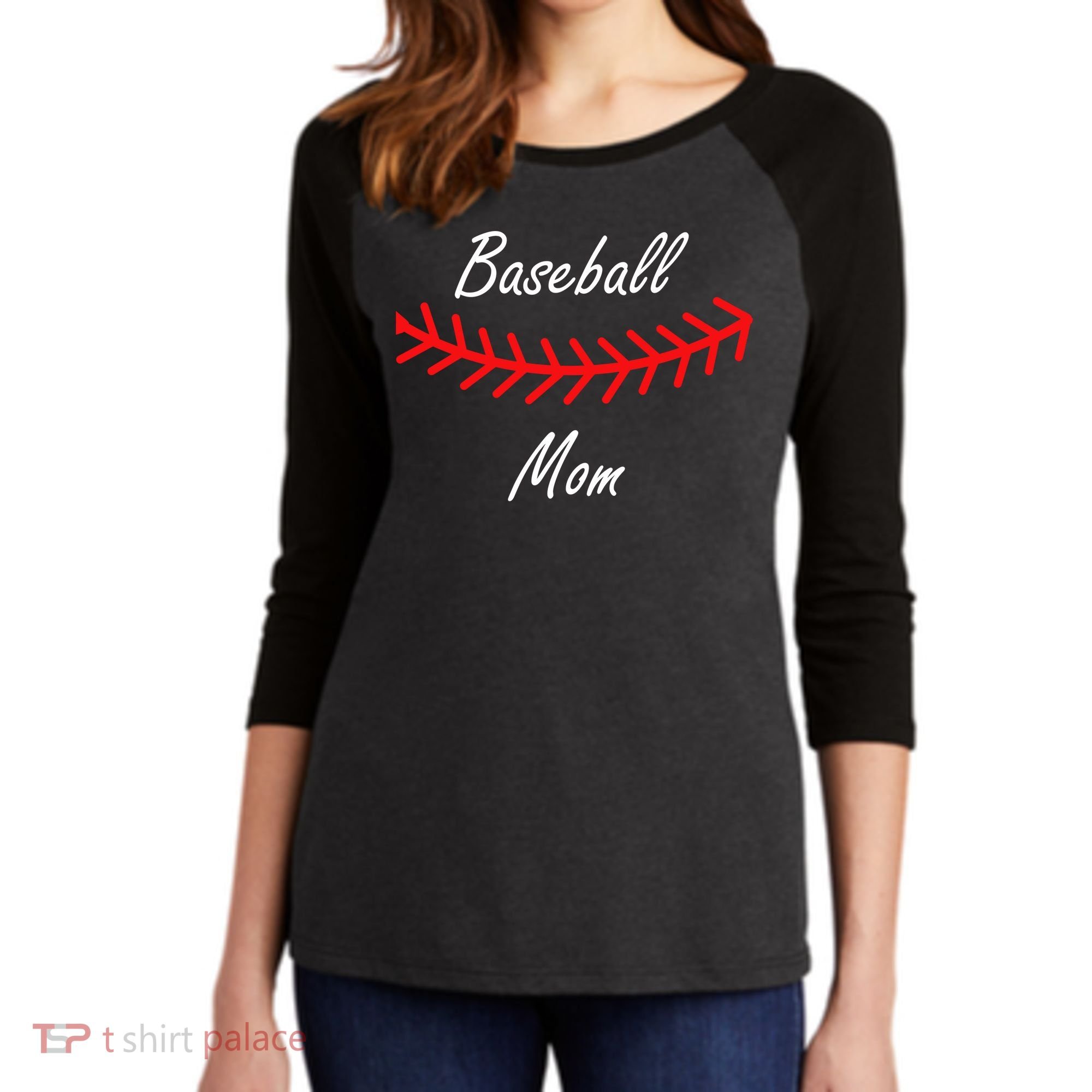 Baseball Mom Logo Women's Tri-Blend 3/4-Sleeve Raglan Shirt