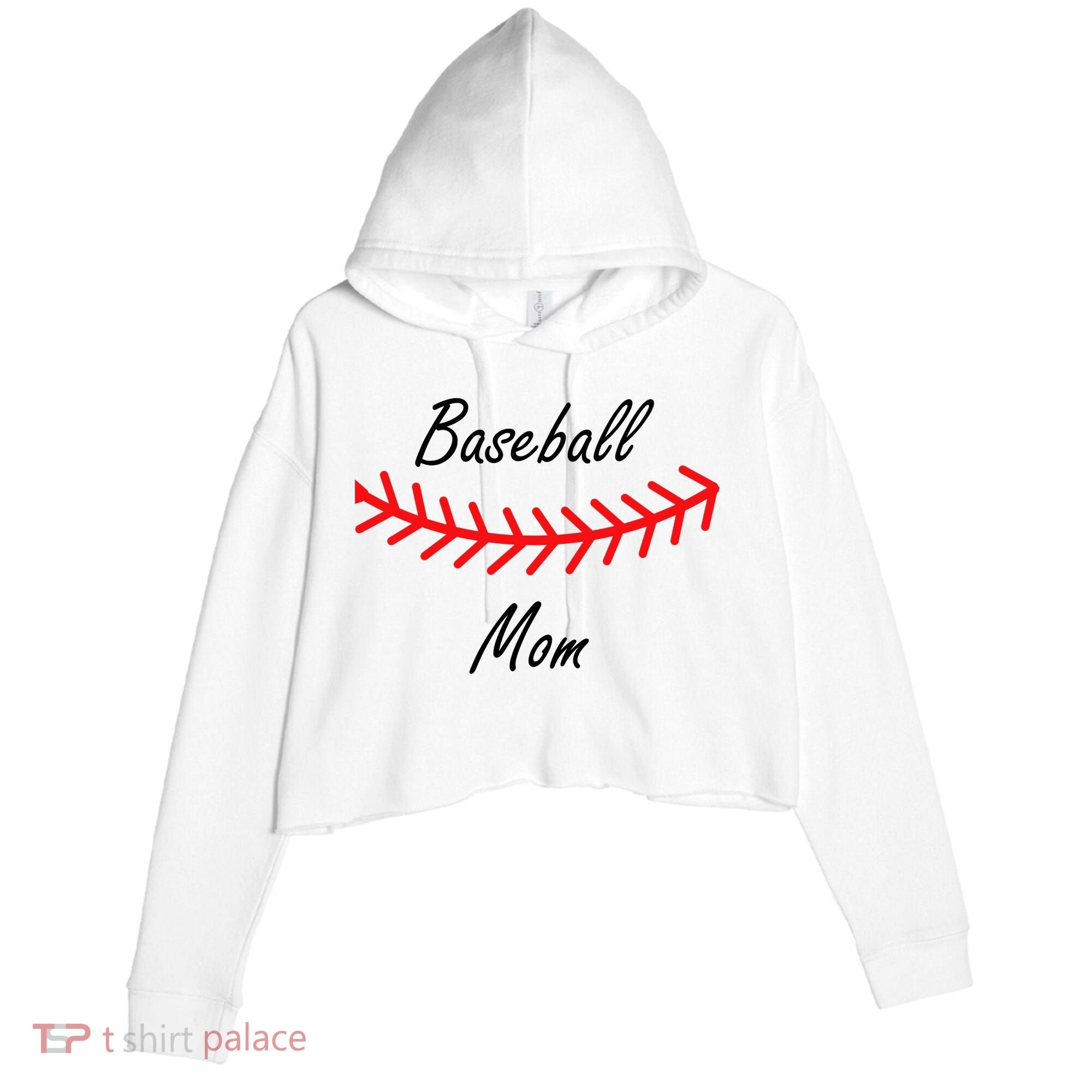 Baseball Mom Logo Crop Fleece Hoodie