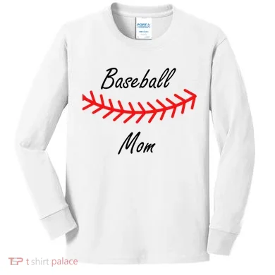Baseball Mom Logo Kids Long Sleeve Shirt