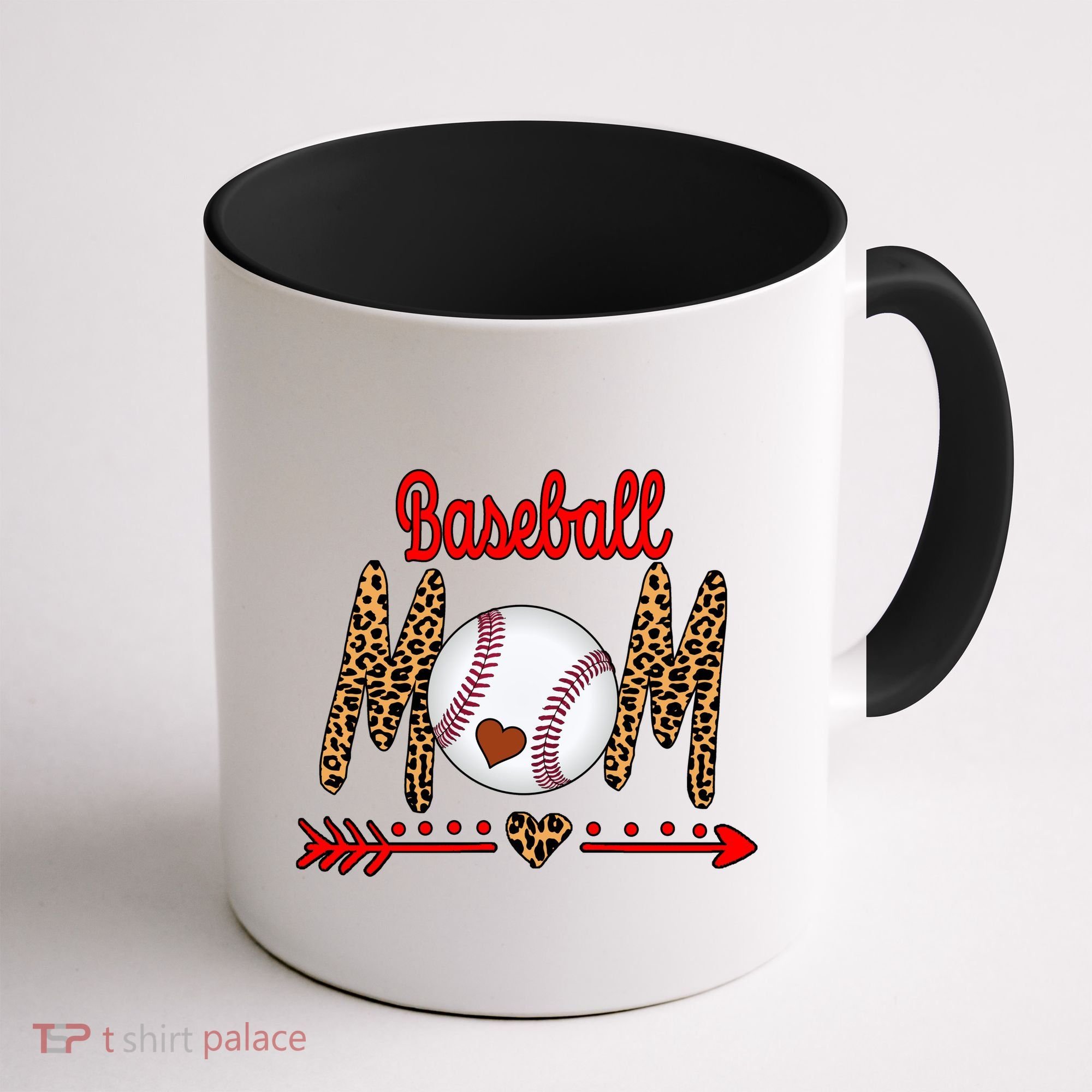 Baseball Mom Love Arrow Leopard Coffee Mug