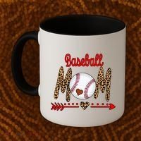 Baseball Mom Love Arrow Leopard Coffee Mug thumb 2